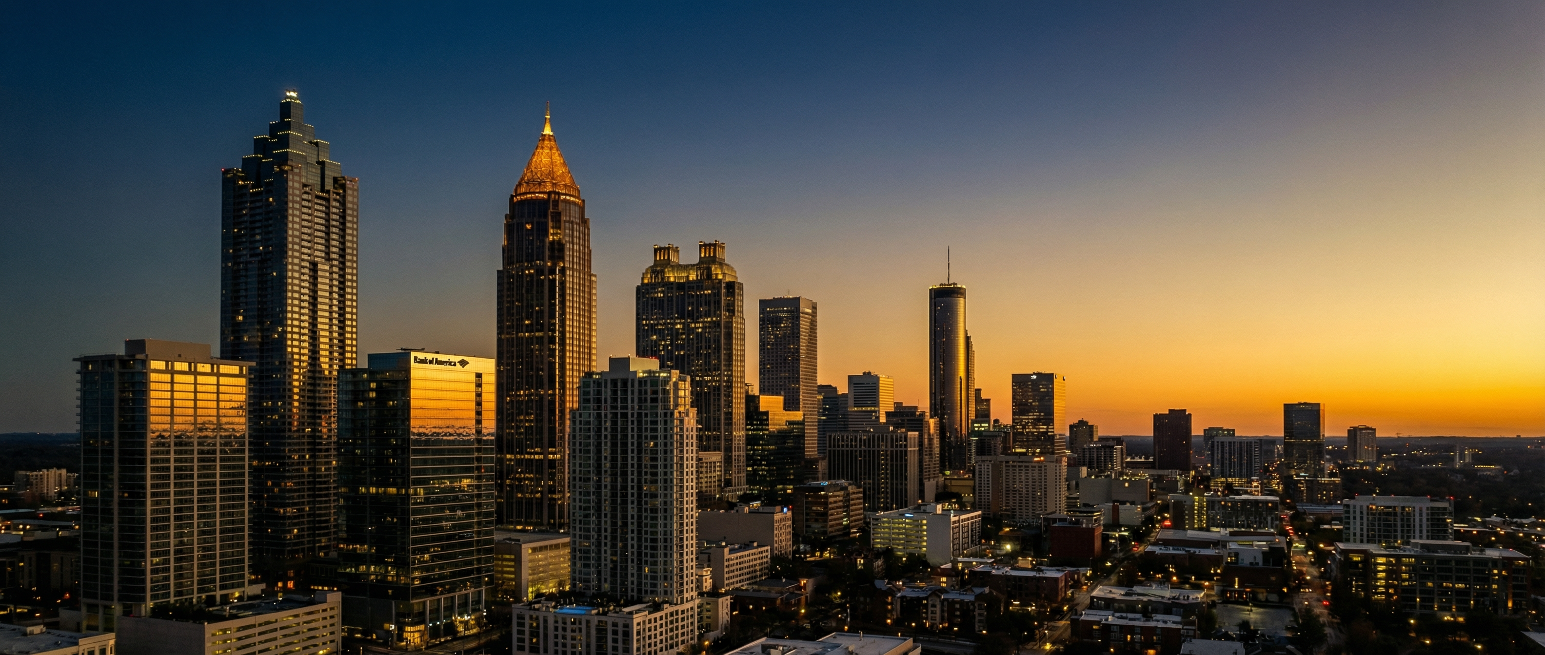 Atlanta skyline at golden hour